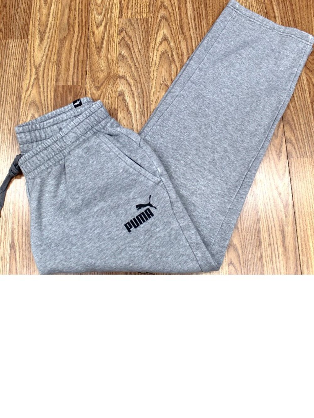 PUMA SWEATPANTS COTTON GRAY & WHITE Sz LARGE, L